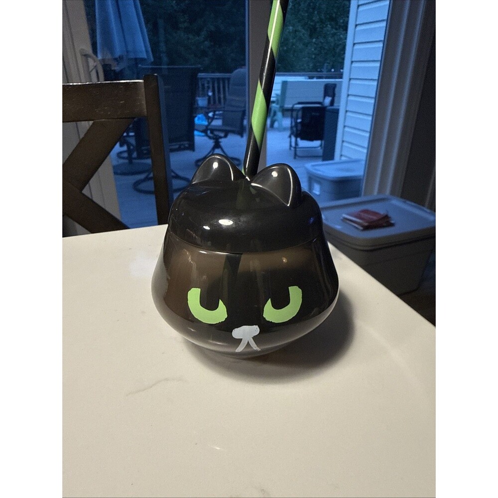 Hyde & Eek! 11.5 fl oz Halloween Figural Cat Tumbler with Straw 2025 Target
